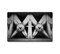 WZYWHJ Alfombra antideslizante con diseño de arquitectura en blanco y negro, 183 x 122 cm, para sala de estar, oficina, mesa de café, cama, balcón