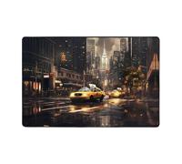 WZYWHJ Alfombra antideslizante con diseño de ciudad de Nueva York, suave y cómoda, buena absorción de agua. Nombre para sala de estar y balcón