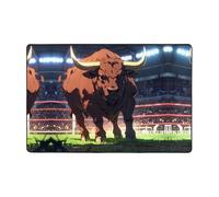 WZYWHJ Alfombra antideslizante con diseño de toro valiente, suave y cómoda, buena absorción de agua. Nombre para sala de estar y balcón