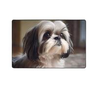 WZYWHJ Alfombra antideslizante con estampado de perro Shih Tzu, suave y cómoda, buena absorción de agua. Nombre para sala de estar y balcón