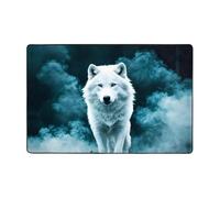 WZYWHJ Alfombra antideslizante de lobo con estampado de humo, suave y cómoda, buena absorción de agua. Nombre para sala de estar y balcón
