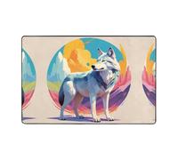 WZYWHJ Alfombra antideslizante de National Geographic Wolf Prints, suave y cómoda, buena absorción de agua. Tamaño para sala de estar y balcón