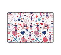 WZYWHJ Alfombra antideslizante para suelo con texto en inglés «I love gymnastics», impresión suave y cómoda, buena absorción de agua. Nombre para sala de estar y balcón