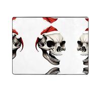 WZYWHJ Alfombra de área para sala de estar, alfombra antideslizante para guardería, alfombra de juego, 63 x 48 pulgadas, diseño de calavera de Caperucita Roja