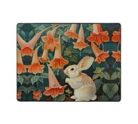 WZYWHJ Alfombras de área, para sala de estar, alfombra antideslizante para guardería, alfombra de juego, 63 x 48 pulgadas, diseño de conejo bajo la gloria de la mañana