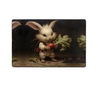 WZYWHJ Alfombras de área, para sala de estar, alfombra antideslizante para guardería, alfombra de juego, 60 x 39 pulgadas, estampado de The Little Rabbit pulling The Radish