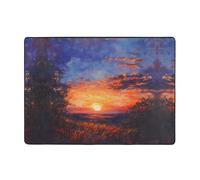 WZYWHJ Alfombras de área, para sala de estar, alfombra de pasillo, alfombra de guardería, alfombra de juego, alfombra de 80 x 58 pulgadas, estampado con texto en inglés "Watch the fields and the