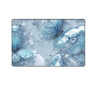 WZYWHJ Alfombras de área, para sala de estar, alfombra de pasillo, alfombra de guardería, alfombra de juego, 60 x 39 pulgadas, estampado de mariposas de cristal