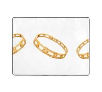 WZYWHJ Alfombras de área, para sala de estar, alfombra de pasillo, antideslizante, alfombra de juegos, alfombra de 63 x 48 pulgadas, círculo contiguo dorado impreso