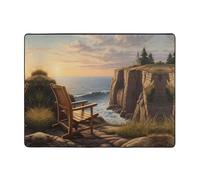 WZYWHJ Alfombras de área, para sala de estar, alfombra de pasillo, antideslizante, alfombra de juegos de 160 x 122 cm, estampado "Looking out to sea"