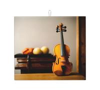 WZYWHJ Alfombrilla de secado con estampado de violín para cocina: hecha de esponja absorbente de agua, con cordón para colgar 45,7 x 40,6 cm