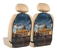WZYWHJ Almohadilla de almacenamiento para asiento de coche con estampado de basílica de San Pedro, 2 piezas, bolsa de almacenamiento multifuncional para asiento de coche después de la instalación