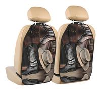 WZYWHJ Almohadilla de almacenamiento para asiento de coche con estampado de botas occidentales con sombrero negro de vaquero, 2 piezas, bolsa de almacenamiento multifuncional protectora después de la
