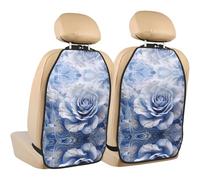 WZYWHJ Almohadilla de almacenamiento para asiento de coche con estampado de capullo de rosa azul, 2 piezas, bolsa de almacenamiento multifuncional protectora después de la instalación