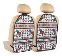 WZYWHJ Almohadilla de almacenamiento para asiento de coche con estampado folk de caballo sueco Dala Folk, 2 piezas, bolsa de almacenamiento multifuncional para asiento después de la instalación