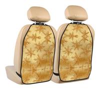 WZYWHJ Almohadilla de almacenamiento para asiento de coche con estampado navideño de seda dorada, 2 piezas, bolsa de almacenamiento multifuncional después de la instalación