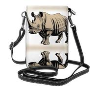 WZYWHJ Animal Rhino Picture - Bolso cruzado de piel para mujer con correa ajustable para el hombro