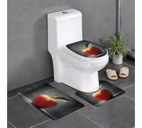 WZYWHJ Apple in The Sketch - Juego de 3 alfombrillas de baño, antideslizantes, duraderas, fáciles de limpiar, adecuadas para baño e inodoro