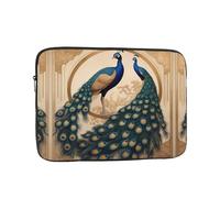 WZYWHJ Art Deco - Funda portátil para portátil de 10 pulgadas, diseño de pavo real a prueba de golpes, para hombres y mujeres, viajes de negocios, escuela, oficina, uso diario