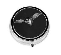 WZYWHJ Bats in The Sky - Caja de almacenamiento circular para medicinas, portátil de viaje con compartimentos, mini dispensador de píldoras