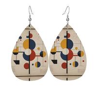 WZYWHJ Bauhaus - Pendientes de piel con diseño de cubo y gotas de agua, artículos de moda para mujer
