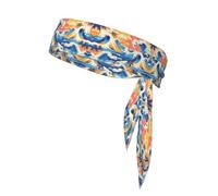 WZYWHJ Beach Maui Hawaii - Diademas estampadas, diseño de olas del mar, nubes, diadema deportiva para hombres y mujeres, banda para el pelo para correr, entrenar fútbol