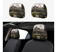 WZYWHJ Beautiful Manor Prints - Funda de almohada para coche, 2 piezas, accesorios de funda de asiento, funda protectora universal