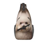 WZYWHJ bichon frise - Bolso cruzado para hombre con gran capacidad de almacenamiento y correa ajustable para el hombro