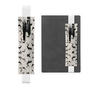 WZYWHJ Black Bucks Prints - Marcapáginas de piel con clip elástico para cuadernos y diarios con correa ajustable, capacidad para 2-3 bolígrafos, White, Talla única, Mochila escolar