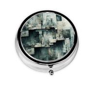 WZYWHJ Block Fragments - Caja de almacenamiento circular para medicamentos, portátil de viaje con compartimentos, mini dispensador de píldoras