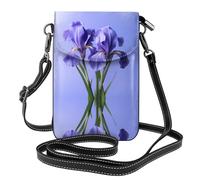 WZYWHJ Bloom - Bolso cruzado de piel con solapa para teléfono, diseño de flores moradas, regalo versátil para mujeres, caminar, acampar, ir de compras y viajar