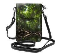 WZYWHJ Bolsa cruzada de cuero con solapa estampada con hojas de palmera, regalo versátil para mujeres, caminar, acampar, ir de compras y viajar