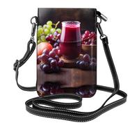 WZYWHJ Bolsa cruzada de cuero con solapa estampada Sweet and Sour grape juice - Regalo versátil para mujeres, caminar, acampar, ir de compras y viajar