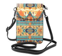 WZYWHJ Bolsa cruzada de cuero con solapa y diseño de arquitectura triangular circular, regalo versátil para mujeres, caminar, acampar, ir de compras y viajar