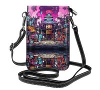 WZYWHJ Bolsa cruzada de cuero con solapa y estampado de caminos de color oscuro, regalo versátil para mujeres, caminar, acampar, ir de compras y viajes