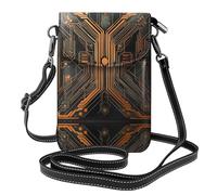 WZYWHJ Bolsa cruzada de cuero para mujer con estampado Art Deco Circuit con correa ajustable para el hombro