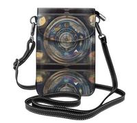 WZYWHJ Bolsa cruzada de piel con solapa y estampado de brújula de tarot, regalo versátil para mujeres, caminar, acampar, ir de compras y viajes