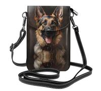 WZYWHJ Bolsa cruzada de piel con solapa y estampado de pastor alemán, regalo versátil para mujeres, caminar, acampar, ir de compras y viajar