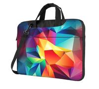 WZYWHJ Bolsa de ordenador portátil ultradelgada con impresión poligonal multicolor, accesorios para ordenador portátil suave a prueba de golpes para portátiles, Black, 14 inch
