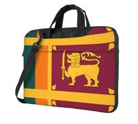 WZYWHJ Bolsa para laptop con estampado de bandera de Sri Lanka, interior suave, múltiples bolsillos, ideal para hombres, viajes y negocios, negro, 14 pulgadas