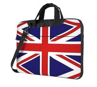 WZYWHJ Bolsa para portátil con estampado de bandera del Reino Unido, interior suave, múltiples bolsillos, ideal para hombres, viajes y negocios, Negro, 14 inch