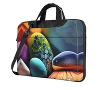 WZYWHJ Bolsa para portátil con estampado de piedras de colores, interior suave, múltiples bolsillos, ideal para hombres, viajes y negocios, color negro, 35.6 cm