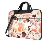 WZYWHJ Bolsa para portátil de 13 pulgadas con diseño de gatito y flores de dibujos animados, interior suave, múltiples bolsillos, ideal para hombres, viajes y negocios