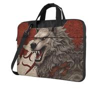WZYWHJ Bolsa portátil ultradelgada de un solo hombro con estampado de lobo gigante, accesorios de computadora, suave a prueba de golpes, para portátiles, Black, 14 inch