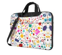 WZYWHJ Bolsa portátil ultrafina de un solo hombro con estampado de fondo de feliz cumpleaños, accesorios de computadora, suave a prueba de golpes para portátiles, Black, 14 inch