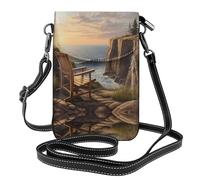 WZYWHJ Bolso bandolera de cuero con solapa estampada «Looking out to sea» para el teléfono, regalo versátil para mujeres, caminar, acampar, ir de compras y viajar