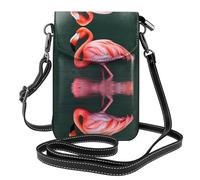 WZYWHJ Bolso bandolera de cuero con solapa y estampado de flamenco rosa, regalo versátil para mujeres, caminar, acampar, ir de compras y viajar