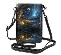 WZYWHJ Bolso cruzado de cuero con solapa con diseño de mariposas en cuentos de hadas, regalo versátil para mujeres, caminar, acampar, ir de compras y viajar