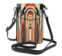 WZYWHJ Bolso cruzado de cuero para mujer con estampado Art Deco Font con correa de hombro ajustable