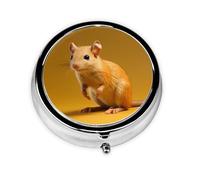 WZYWHJ Bonita caja de medicina circular con impresión de musaraña de elefante, portátil de viaje con compartimentos, mini dispensador de píldoras